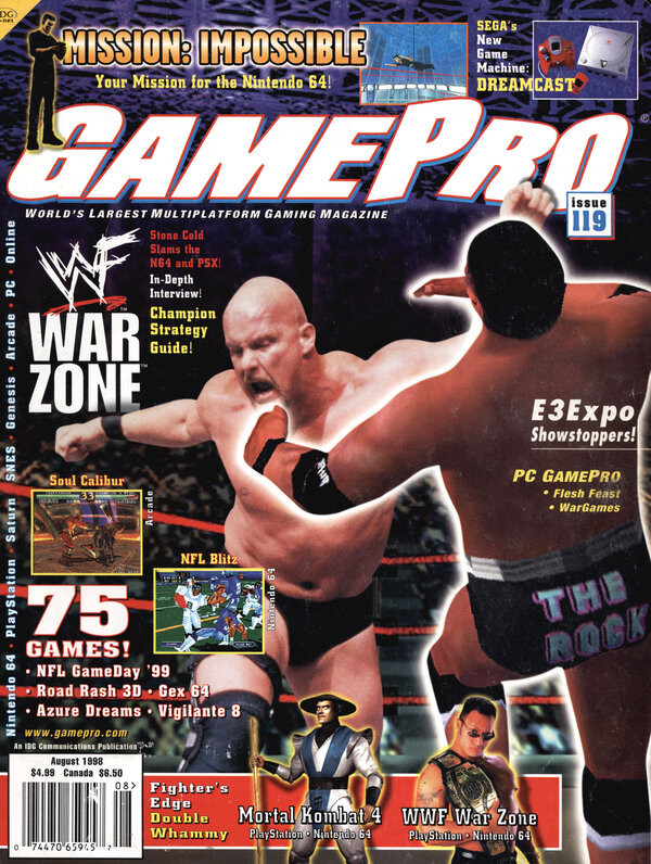 GamePro 119 (Aug 1998) WWF Warzone cover